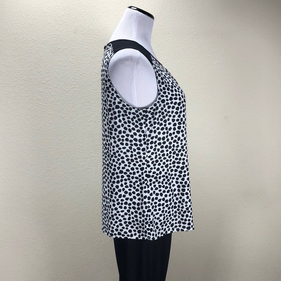 Loft Black & White Print Sleeveless Top - Picture 4 of 7